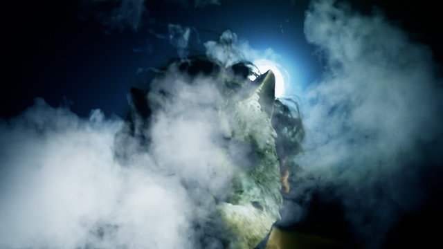 Killer catface knife night moon scary smoke