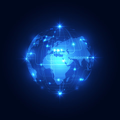 Abstract global network technology background, vector