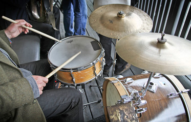 Fototapeta na wymiar Drummer in orchestra