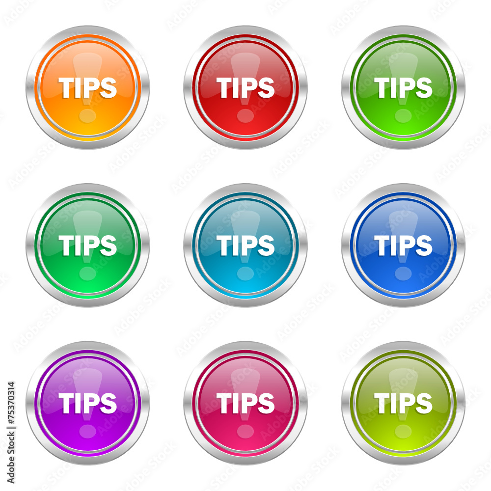 Fototapete tips colorful web icons vector set