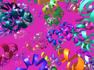 Flying ribbons generated 3D background
