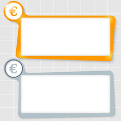 set of two text boxes for text and euro symbol