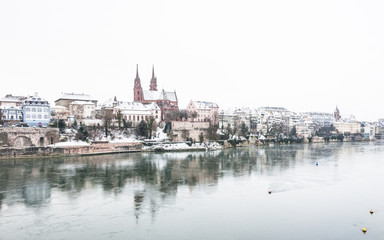 Basel, Altstadt, Rhein, Winter, M&uuml;nster, Weihnachten, Schweiz