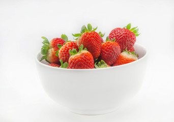 Several fresh strawberries