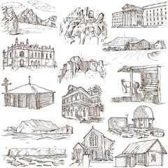Obraz premium Architecture, Famous places - Full sized illustrations