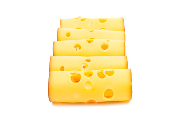 sliced cheese isolated