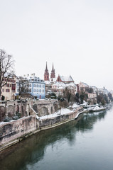 Basel, Altstadt, Münster, Kirche, Wintertag, Winter, Schweiz