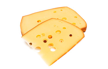 sliced cheese isolated