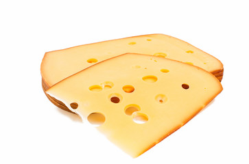 sliced cheese isolated
