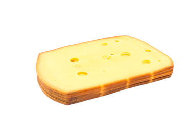 sliced cheese isolated