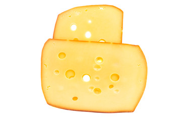 sliced cheese isolated