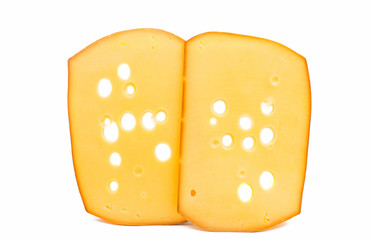 sliced cheese isolated