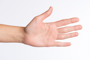 Linke Hand einer Frau