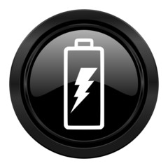 Fototapeta premium battery black icon power sign