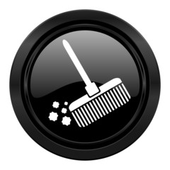 broom black icon clean sign
