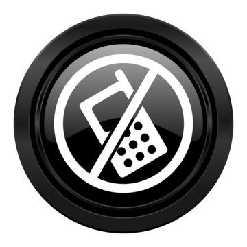 no phone black icon no calls sign