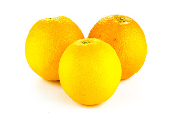 Ripe orange isolated on white background