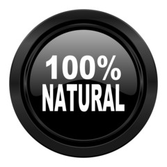 natural black icon 100 percent natural sign