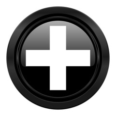 plus black icon cross sign