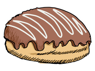 bun with chocolate