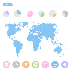 Fototapeta na wymiar World map icons set great for any use. Vector EPS10.