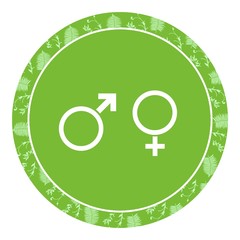 Genre masculin et féminin dans un panneau vert