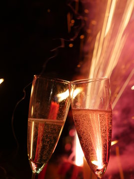 champagne glass firework