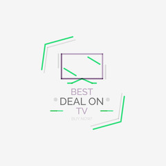 Minimal line design shopping stamps, TV