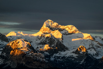 Obraz premium Triglav at sunset.Slovenia.