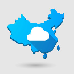 China map icon with a cloud