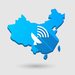 China map icon with an antenna