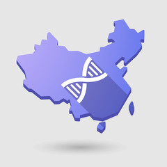 China map icon with a DNA sign