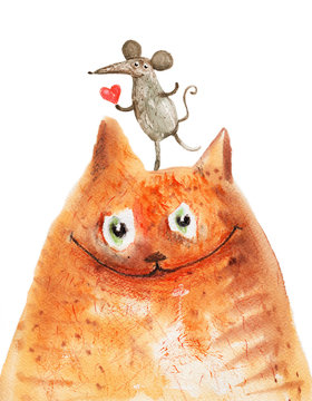 cat with mause