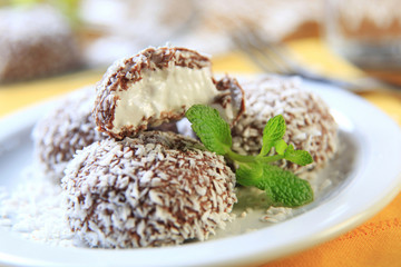 Chocolate coconut confections