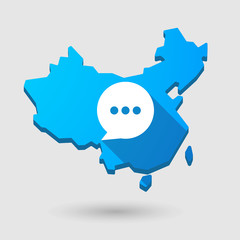 China map icon with a comic balloon