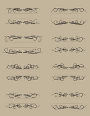 Header floral set, art vector decoration