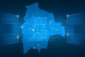 Bolivia Map World map News Communication blue