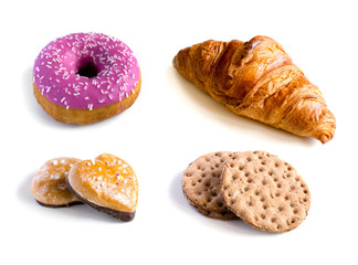 Crispbread, croissant gingerbread and donut