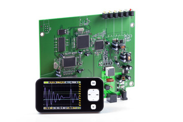 Oscilloscopio con scheda elettronica