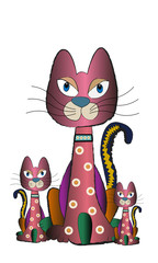 Familia de gatos.