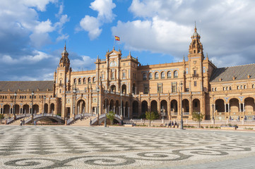 Fototapeta na wymiar Plaza de Espana - Spanish Square in Seville, Andalusia, Spain