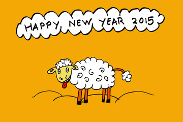 funny sheep enjoy new year 2015