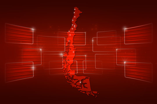 Chile Map World map News Communication red