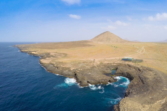 Aerial view of Buracona  in sal Island Cape Verde - Cabo Verde