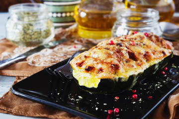 stuffed zucchini with cheese