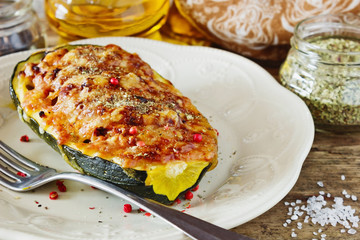 stuffed zucchini with cheese