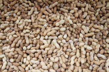 Peeling peanuts - fresh produce - local market
