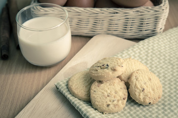 Glass of Milk and  Cookie