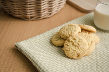 Glass of milk and cookies