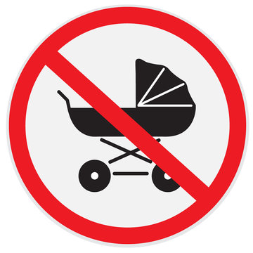 No, Baby, Carriage, Sign